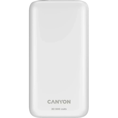 CANYON Външна батерия Canyon PB-301, 30000 mAh, LED дисплей, USB-C PD 20W, 2 x USB-A QC 3.0, White (CNE-CPB301W)