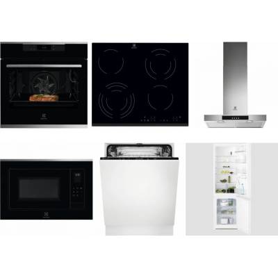 Set Electrolux KOEBP39X + EHF6343FOK + LFT426X + LMS4253TMX + EEA27200L + LNT3LF18S