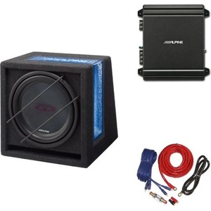 Alpine Комплект Alpine SBG-1224BR Subwoofer Bass Reflex 30 см (12", 2 ома) + MRV-M250 усилвател 1 канален + комплект кабели 10мм2 (MRVM250SBG1224BR) Автоколони