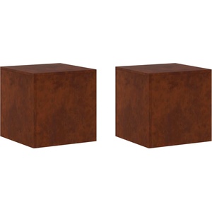 vidaXL Стойка за растения 2 pcs Ръждясало 40 x 40 x 40 cm (8012529)