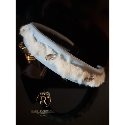 Radi handmade Светло синя кожена диадема (906)