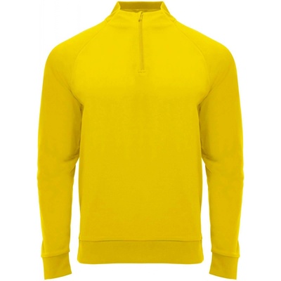 Epiro unisex mikina s dlhým rukávom a štvrtinovým zipsom, žltá