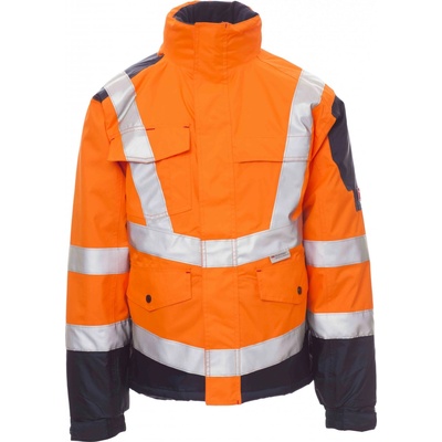 Payper INTERSTATE reflexná zimná bunda Fluorescent orange Navy blue