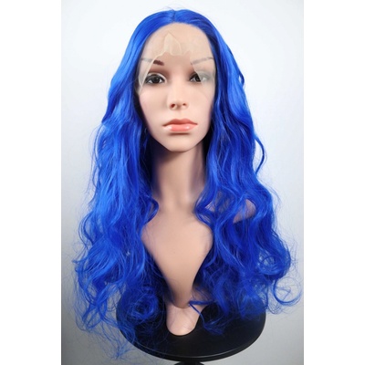 Bella - lace front modrá vlnitá parochňa