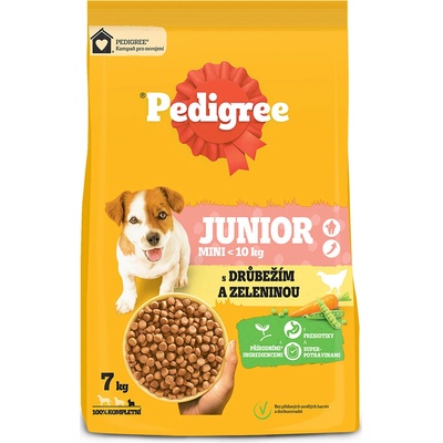 Pedigree Mini Junior drůbeží se zeleninou 7 kg