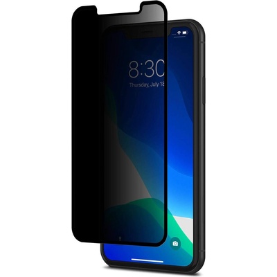 Moshi IonGlass Privacy - стъклено защитно покритие определен ъгъл на виждане за целия дисплей на iPhone 11, iPhone XR (прозрачен-черен)