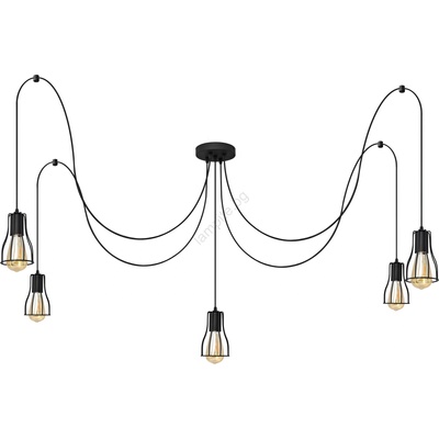 Helam Пендел TUBE LONG 5xE27/10W/230V черен (HE1596)