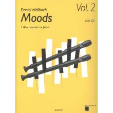 MOODS 2 by Daniel Hellbach + CD 10 skladeb pro dvě altové zobcové flétny a klavír