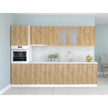 Кухня Модест модел 8 бял и дъб крафт
