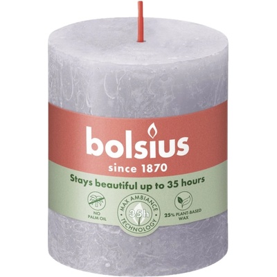 Bolsius Bolsius Polska Sprzedaż sp. z o. o. Цилиндър Bolsius Rustic Shine 68×80 мм - Матирана лавандула (лилаво)