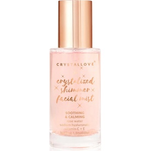 CRYSTALLOVE Rose Quartz Shimmer Facial Mist мъгла за лице за озаряване на лицето 100ml