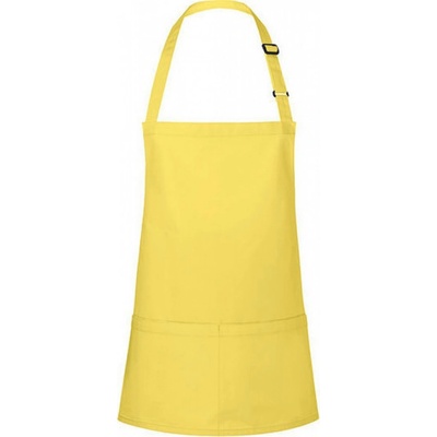 Karlowsky Krátká zástěra s kapsami na břiše nastavení délky na sponu žlutá slunečnicová Pantone 127C KY123