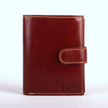 ELLINI cognac hladká mírně lesklá kožená peněženka