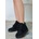 Erbil Shoes Дамски велурени боти с връзки - Черни #407972 (407972_Черно)