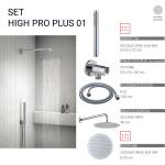 Gedy Комплект душ High Pro Plus 01, пита 25 см, хром (0000GYHP1010100)