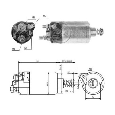 Spínač startéru 0001208011 Bosch 0331302010