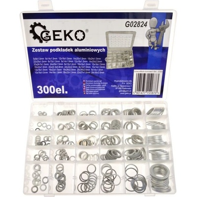 GEKO G02824 Sada podložek hliníkové podložky 300 ks