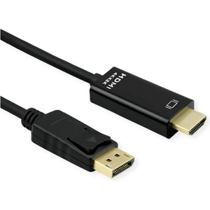 Roline Кабел DisplayPort 1.2 DP - HDMI (UHDTV) 4K60Hz, M/M, 2 м, черен 11.04. 5996-10 (11.04.5996-10)