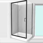 Mexen Apia разтегателна душ кабина 120 x 90 см, прозрачна, черна + корито Rio (840-120-090-70-00-4510)