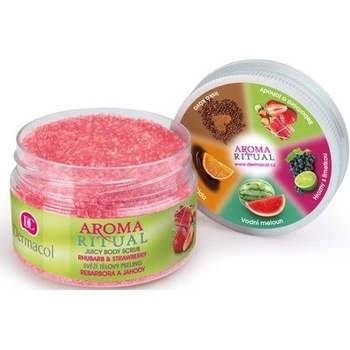 Dermacol Aroma Ritual Juicy telový peeling Rhubarb & Strawberry 200 g