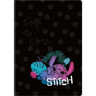 Stitch Sešit A4 black vzor 3 linka balení 6 ks