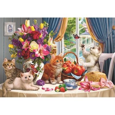 Anatolian - Puzzle Fluffy kittens in the living room - 260 piese
