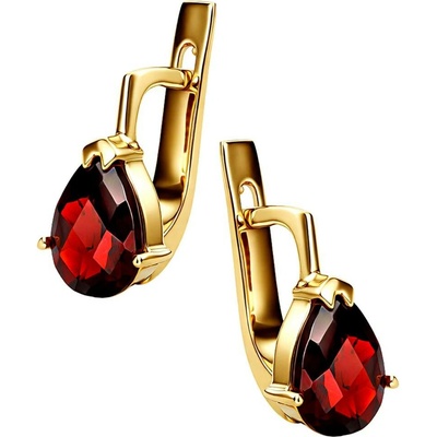 Zlaton Náušnice žluté zlato s almandinem 3.68g 1.3cm O04122401187