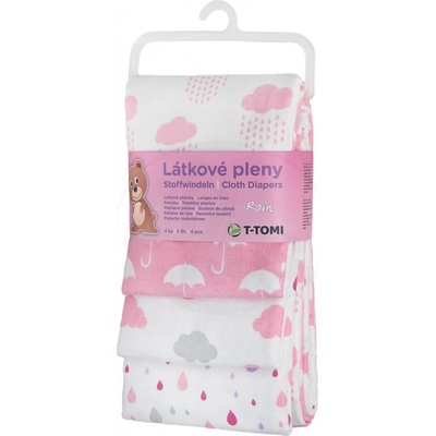 T-tomi Látkové plienky 76 x 76 Rain / déšť 4 ks