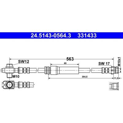 Brzdová hadice ATE 24.5143-0564 (AT 331433)
