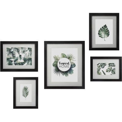 Atmosphera Dřevěné fotorámečky na zeď, 5 kusů 157177 černá – Hledejceny.cz