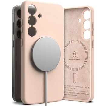 Ringke Magsafe Калъф за Samsung S25, Ringke Silicone Magnetic Case, Розов (8800274968431)