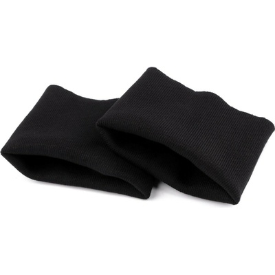 Elastické bavlněné náplety na rukávy šíře 14 cm černá 1 pár
