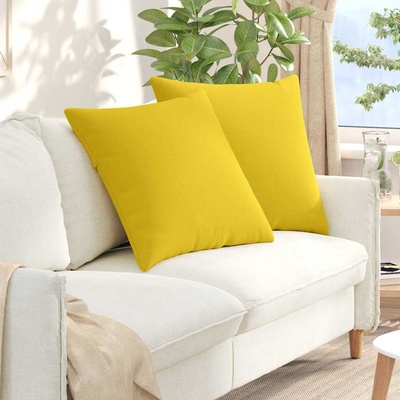 vidaXL Диван възглавници 2 pcs Светло жълто 60 x 60 cm текстил (42014006)