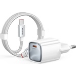 Mcdodo Зарядно устройство за мрежа Mcdodo Wall Charger Nano Series (CH-4432) - с включен Type-C кабел, 45W, USB-C порт, 1.2m - Бял