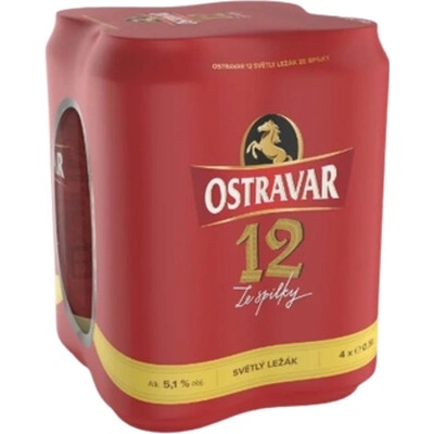 Ostravar pivo pack 12° 4 x 0,5 l (plech)
