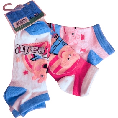 Sun City dívčí ponožky kotníkové PEPPA PIG 3pack vícebarevné