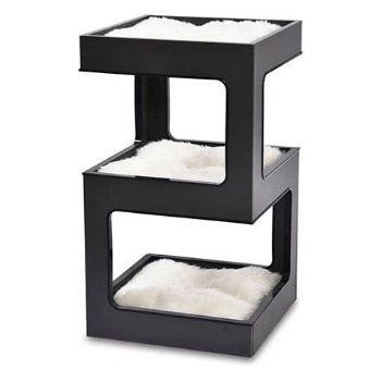 Freedog Rascador Balcony Negro - Катерушка сдраскало за коте с платформи за почивка, 34 x 34 x 60 см