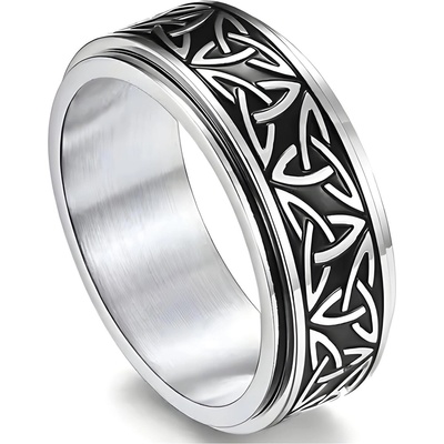 HARAHU Пръстен CE-32168 - Сребърен / Черен / 55mm KP32168 (CE-32168)