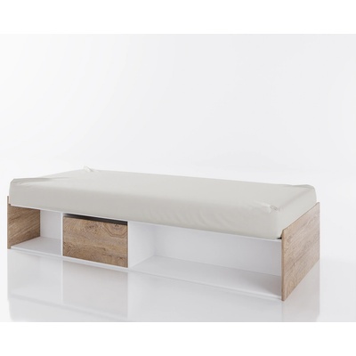 Bogdan Furniture G Легло Мебели Богдан модел Clasic lux 951, Дъб суров с Бяло гладко, за матрак 90/200