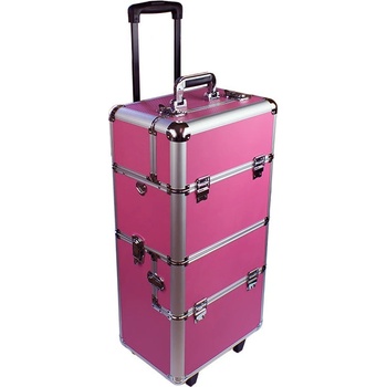 Nehtyprofi Kosmetický kufřík na kolečkách KU44 trojdílný růžový