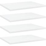 vidaXL Рафтове за етажерка, 4 бр, бели, 40x30x1, 5 см, инженерно дърво (805154)