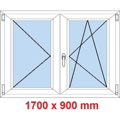 Soft Dvoukřídlé plastové okno 1700 x 900 mm O+OS Bílá