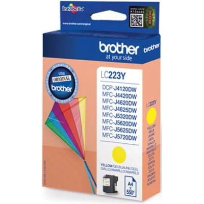Brother Оригинален жълт мастилен патрон Brother LC223YBP, 550 страници (LC223YBP)