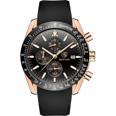 BENYAR Часовник benyar og-14673 - Черен / Златен kp14673 (og-14673)
