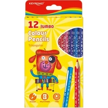 Keyroad Jumbo trojhranné farbičky mix farieb 12 ks KR971349