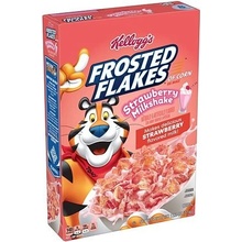 Kellogg's Frosted Flakes kukuřičné cereálie s příchutí jahodového mléčného koktejlu 374 g