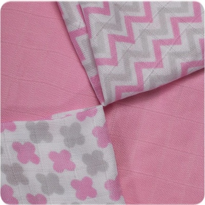 XKKO Bambusové ubrousky Scandinavian Baby Pink MIX 9ks 30x30