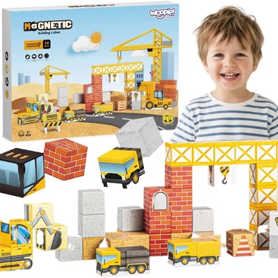 Woopie magnetické stavebné kocky Stavenisko 49 ks