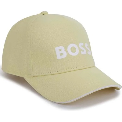 Boss Детска памучна шапка boss в жълто с апликация (j21270)