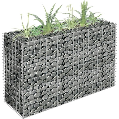 VidaXL Gabionový vyvýšený záhon pozinkovaná ocel 90 x 30 x 60 cm